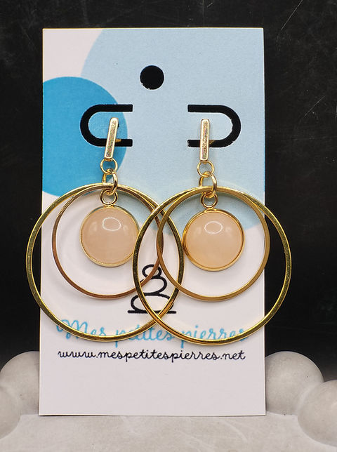 LA PRINCESSE - Boucles d'oreilles avec du quartz rose