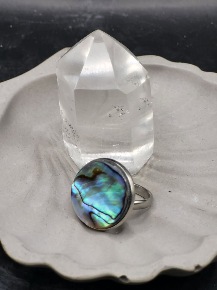 Miniature : Grosse bague en abalone
