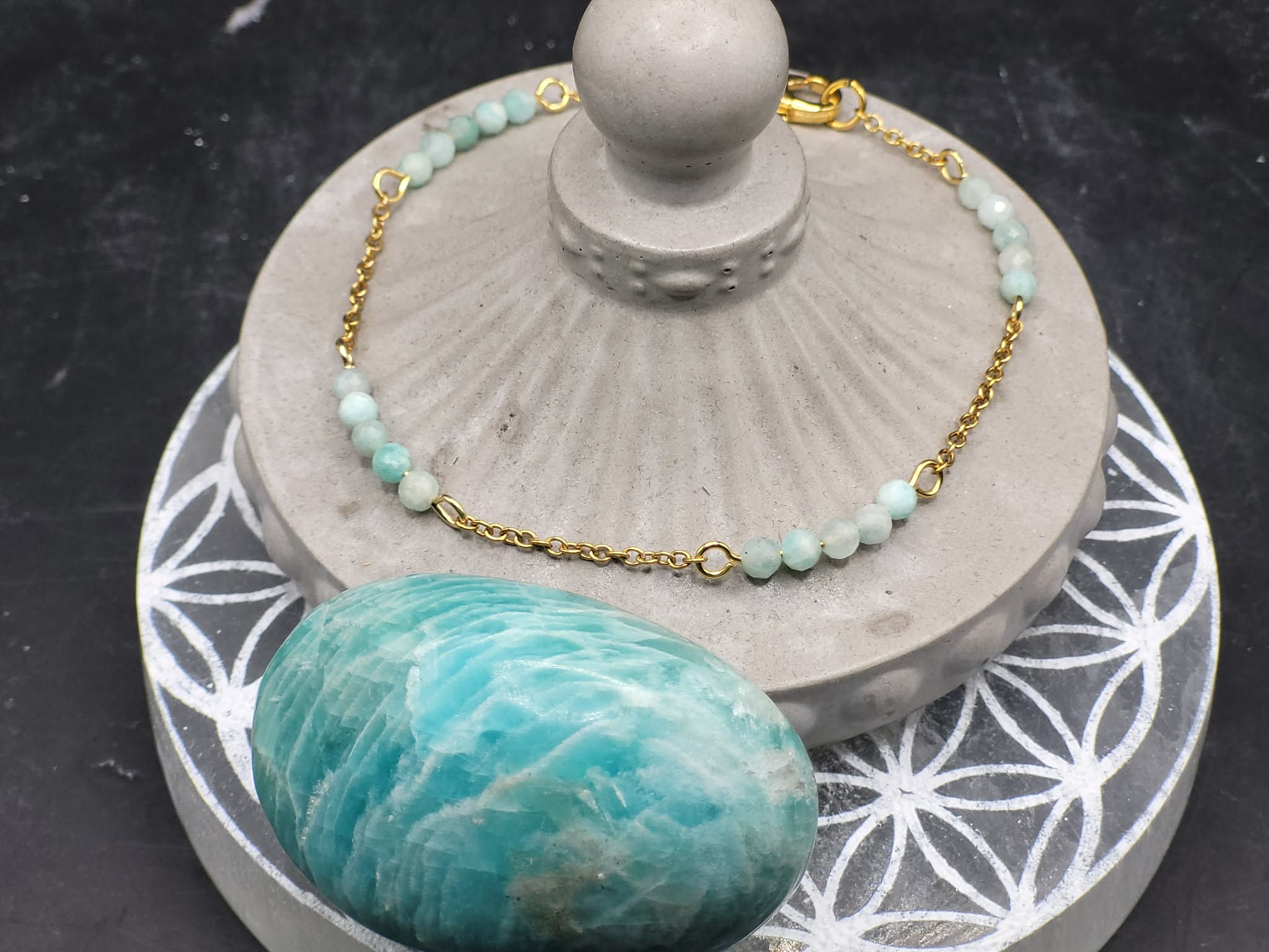Fin bracelet en amazonite