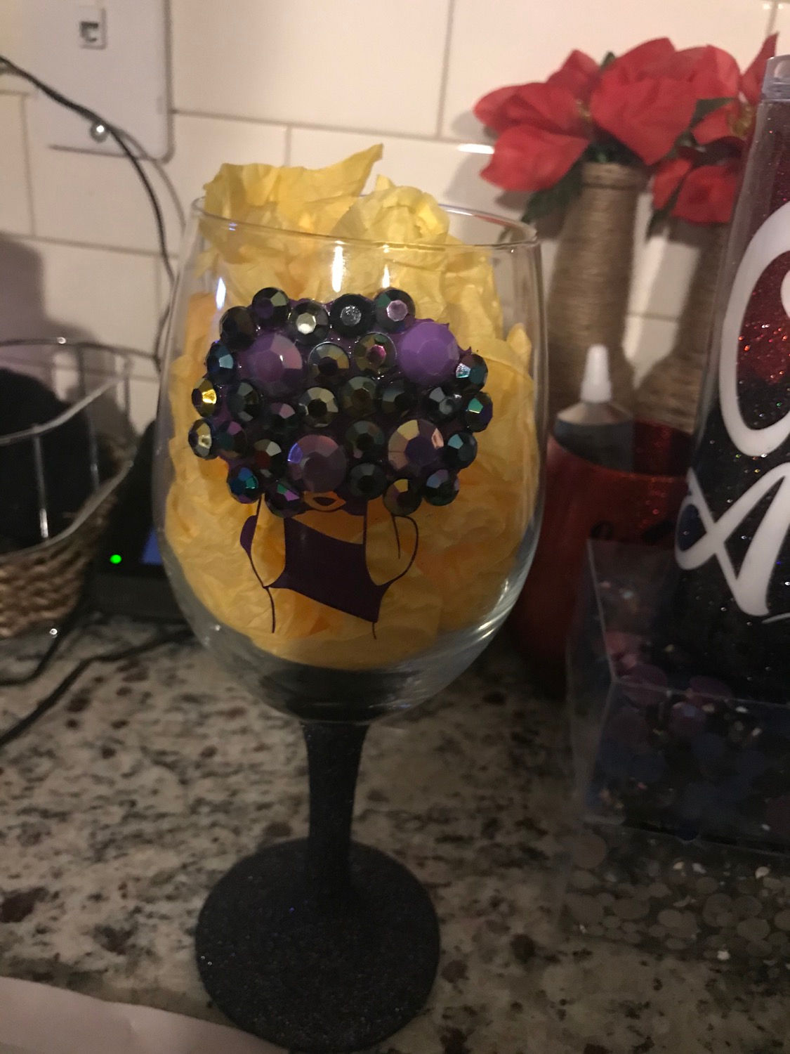Bling wine glass