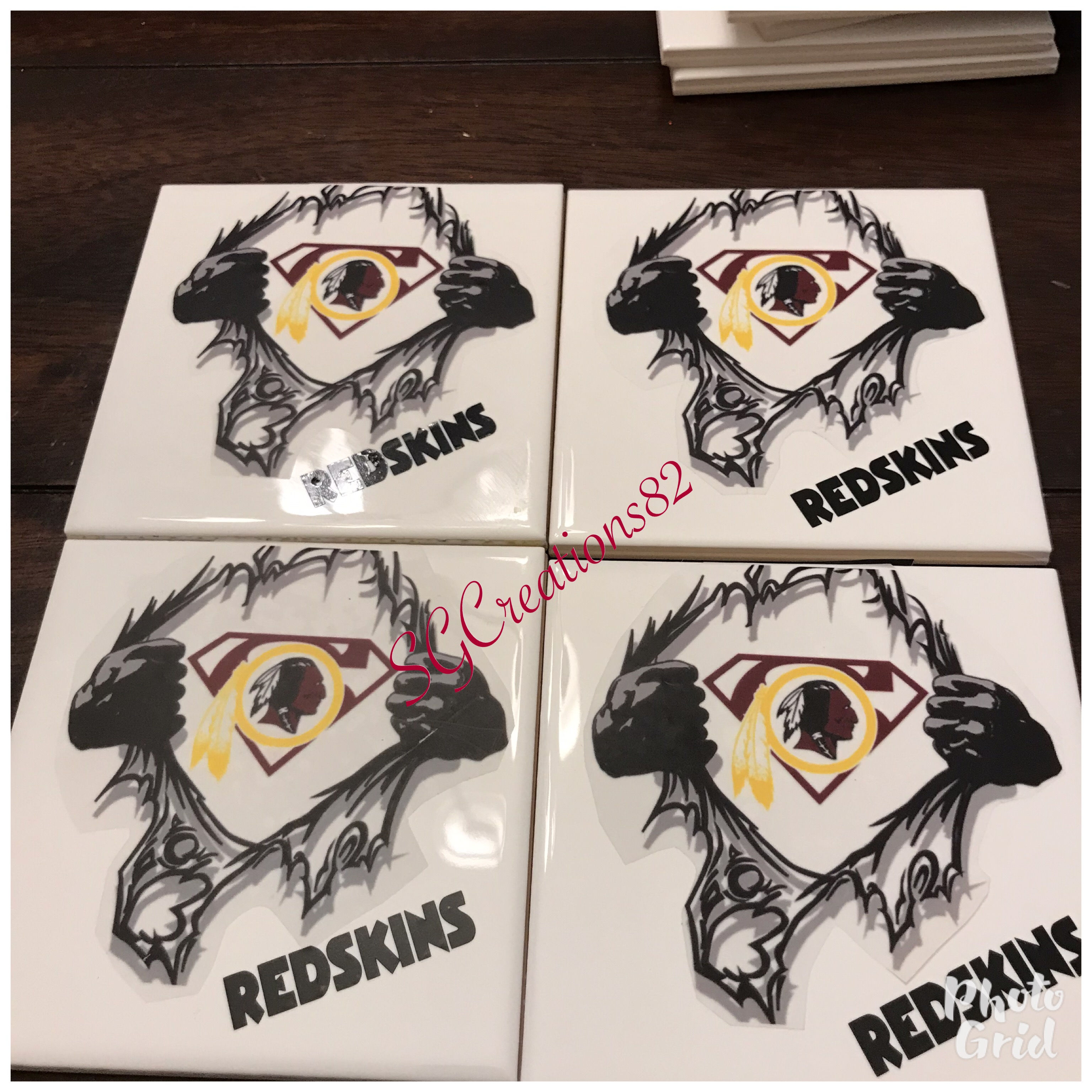 Redskin tile coaster