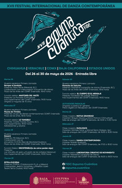 XVII FESTIVAL INTERNACIONAL DE DANZA CONTEMPORÁNEA ESPUMA CUÁNTICA REUNIRÁ PROPUESTAS ESCÉNICAS NACIONALES E INTERNACIONALES EN CEART ENSENADA