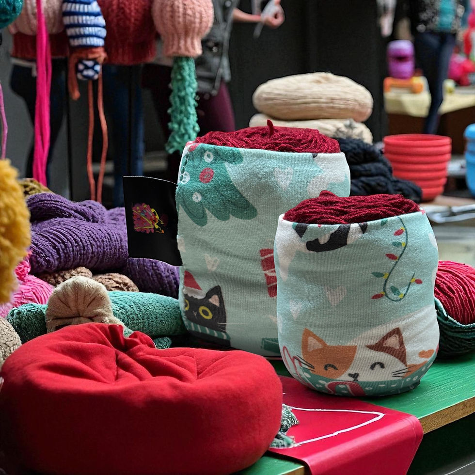 Thumbnail: Christmas Kitties Yarn Cozy