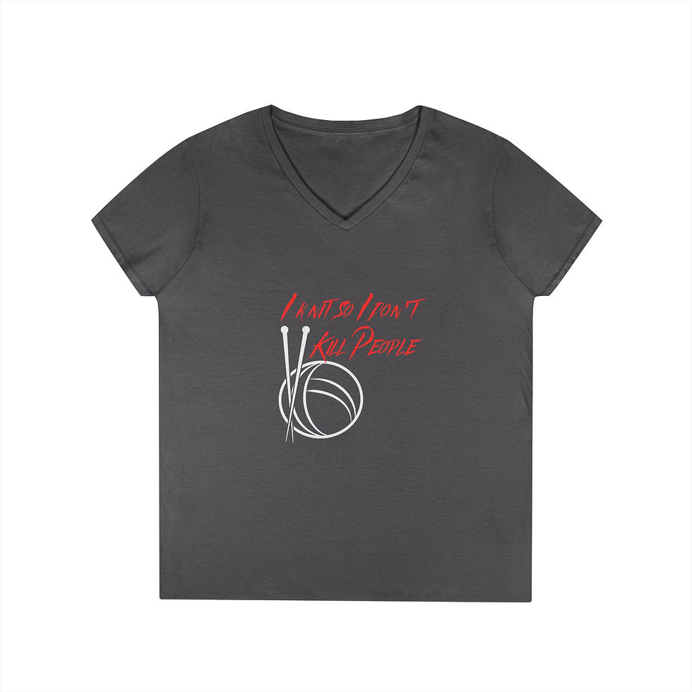 Thumbnail: I Knit So I Don't Kill People — Women's V-Neck T-Shirt