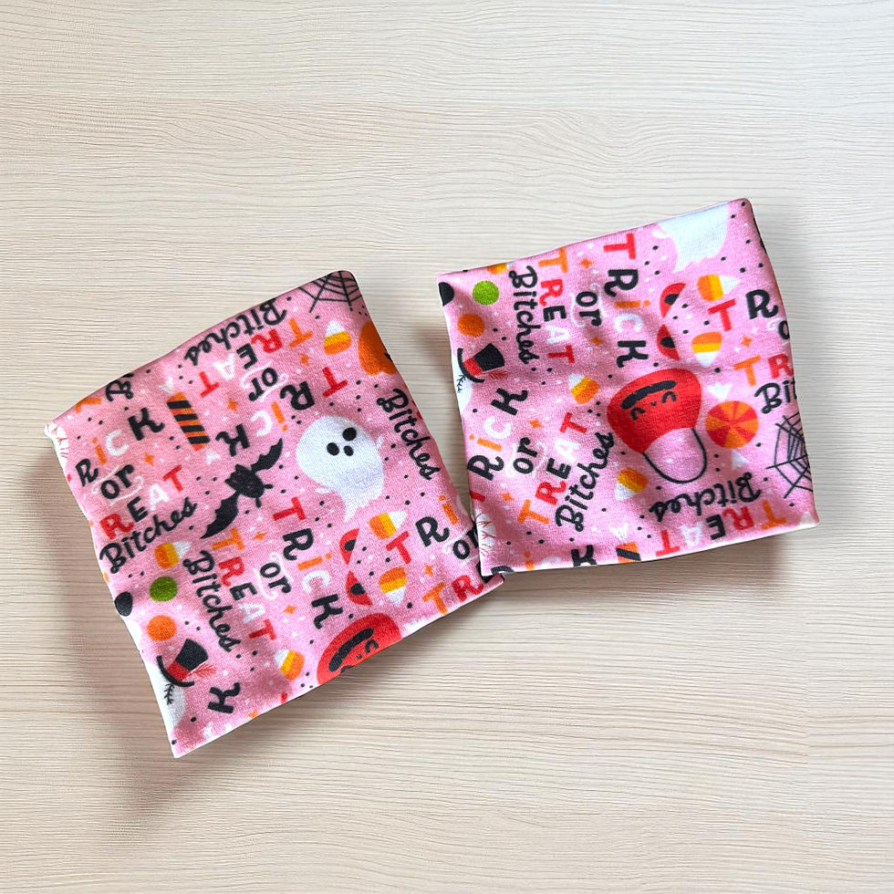 Thumbnail: Trick or Treat Bitches Halloween Yarn Cozy