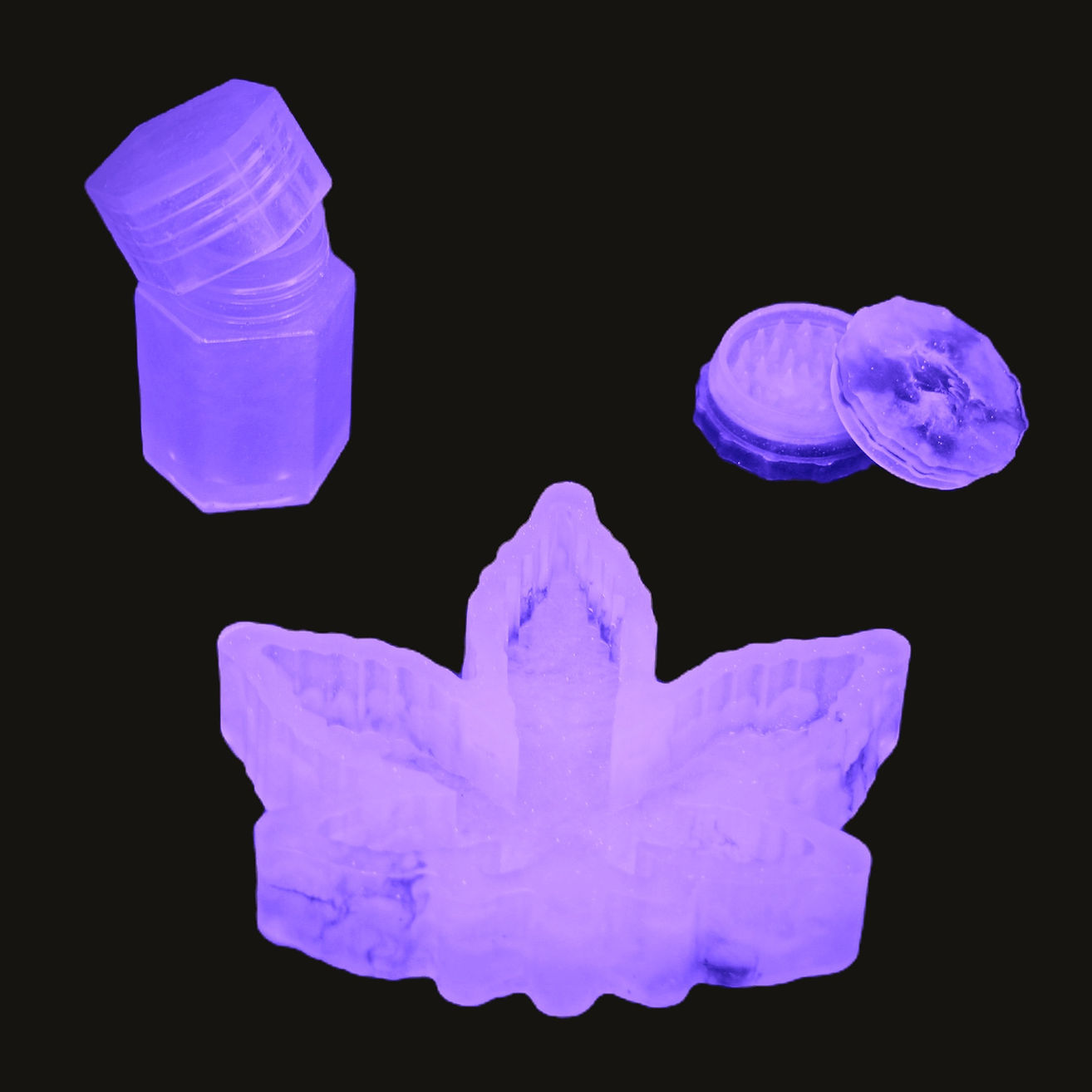 3pc Set (Zen Leaf Ashtray, Grinder, Honeycomb Jar)