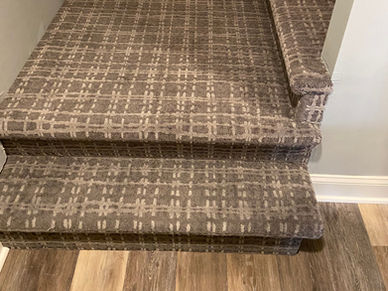 carpeted stairs, lvp