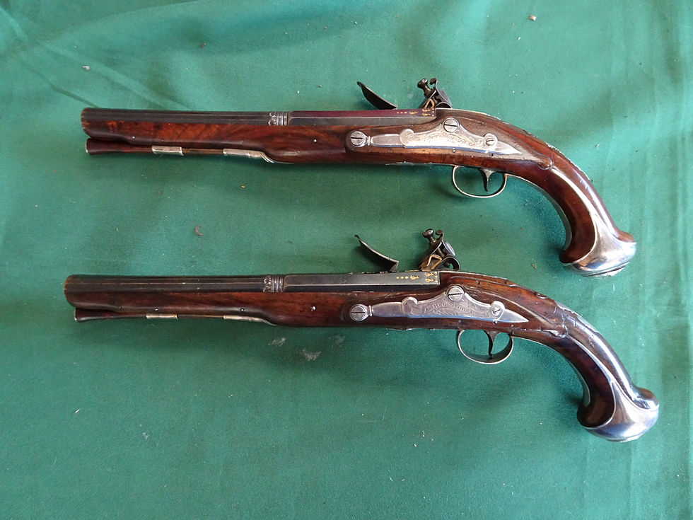 Thumbnail: Pair of Twigg & Bass Holster Pistols