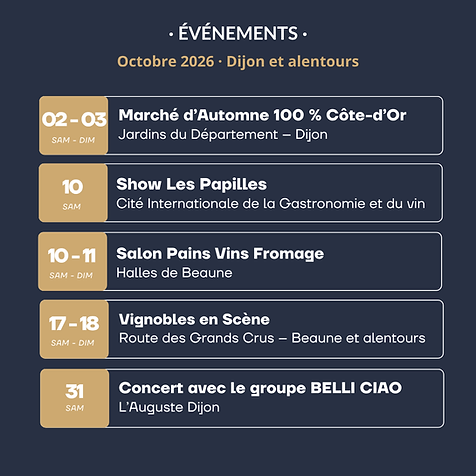 Le Guide Martin à Dijon - Calendrier gourmand octobre 2026
