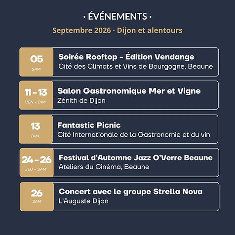 Le Guide Martin à Dijon - Calendrier gourmand septembre 2026