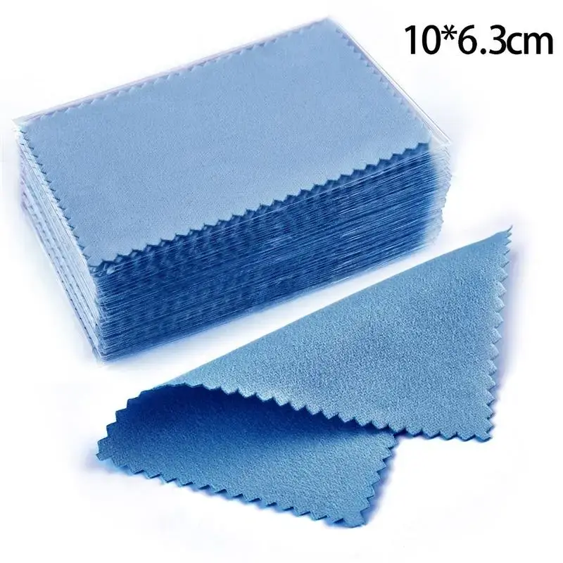 Thumbnail: 50Pcs/Lot Polish Polishing Cloth Silver Color Cleaning Polishing Cloth Soft Wipe
