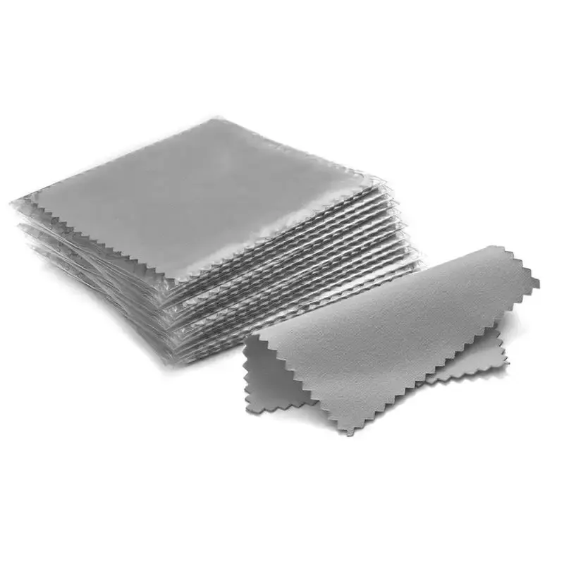 Thumbnail: 50Pcs/Lot Polish Polishing Cloth Silver Color Cleaning Polishing Cloth Soft Wipe