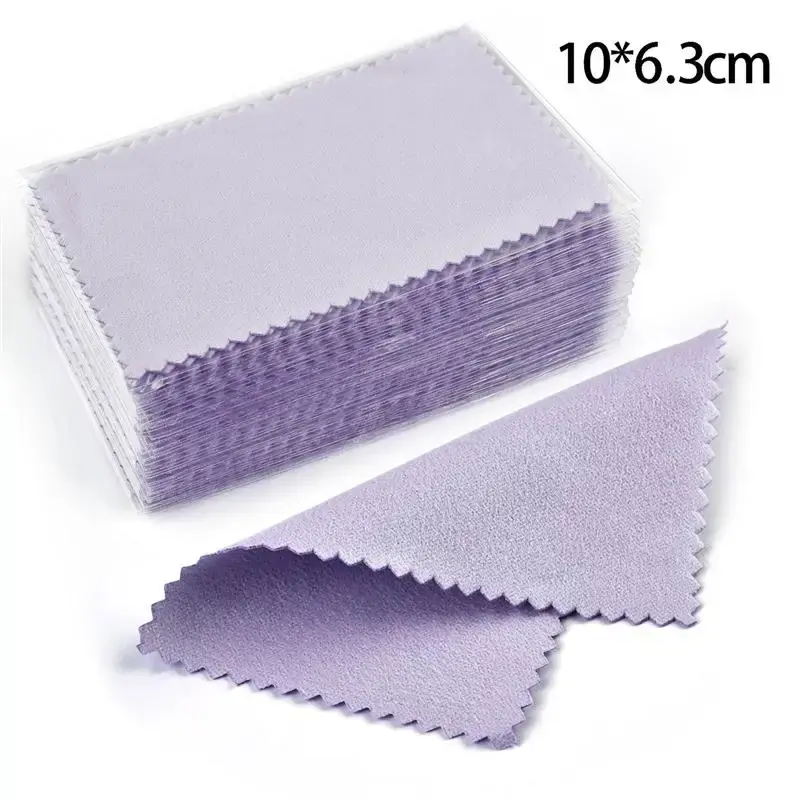 Thumbnail: 50Pcs/Lot Polish Polishing Cloth Silver Color Cleaning Polishing Cloth Soft Wipe