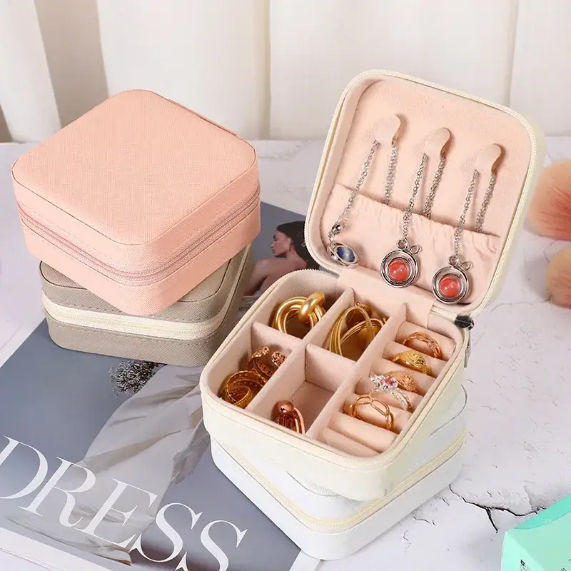 Mini Jewelry Storage Box Portable Family Travel Earrings Necklace Storage Box