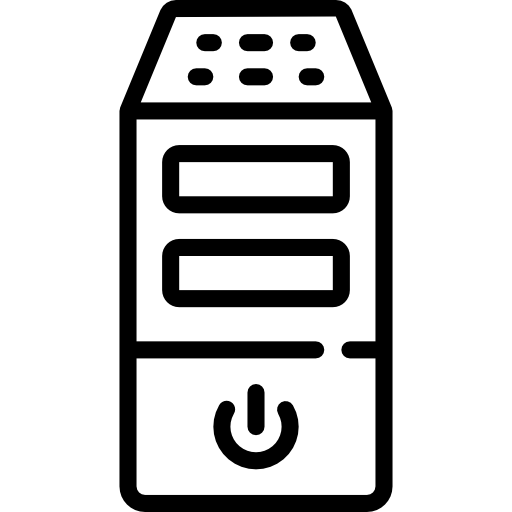 Icône d'un boîtier pour l'assemblage PC sur mesure.