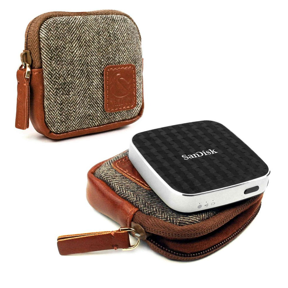 Tweed Travel Case for Chromecast/Chromecast Audio/Mu Duo Charger -Brown