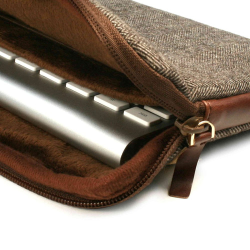 Herringbone Tweed Travel Case for Apple Magic Keyboard Brown Tuff Luv