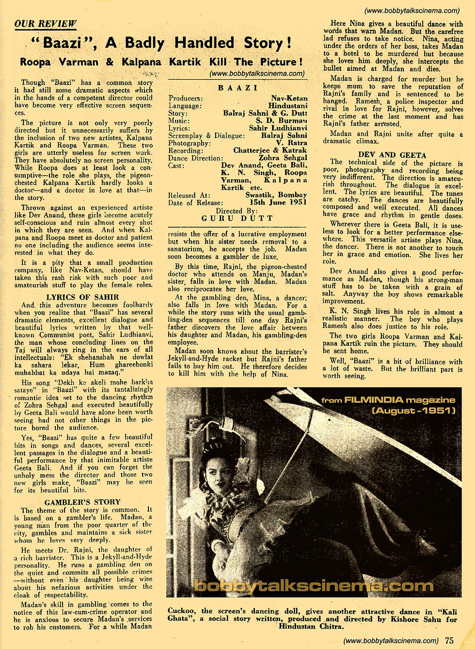 A review of the film Baazi