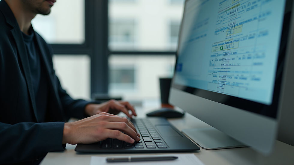 Close-up view of a trainer demonstrating Microsoft Excel features to a small group of students