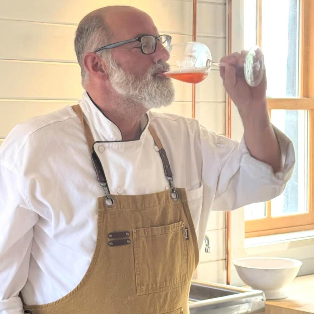 Chef Jerry Pellegrino tasting in the Barn kitchen