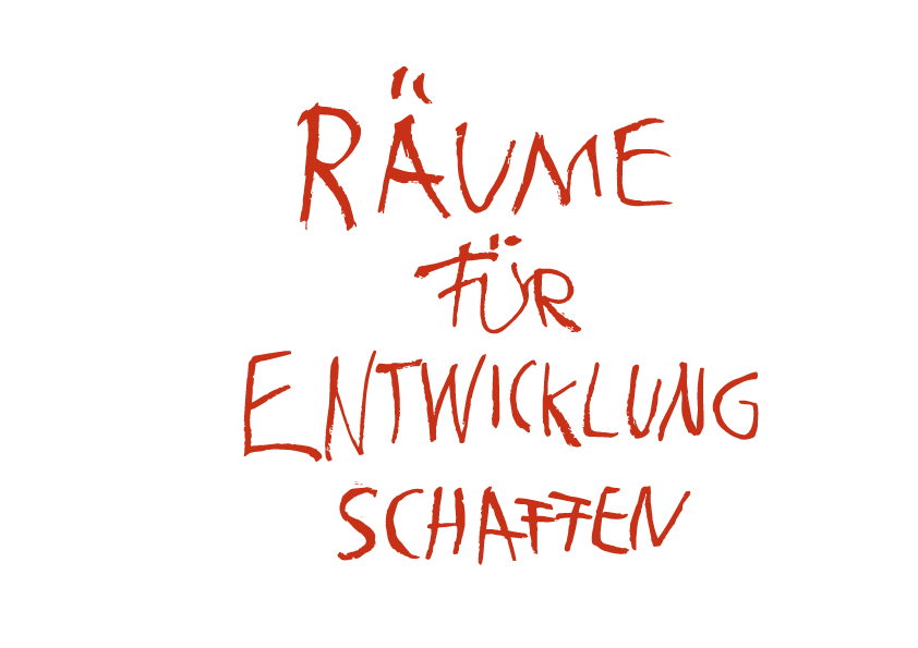 Schriftzug für Startseite Räume für Entwicklung schaffen