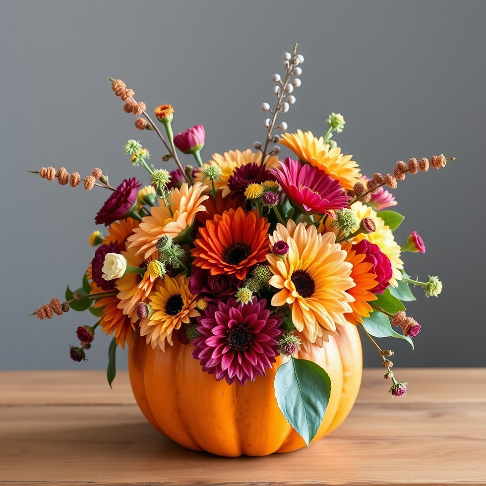 Fall pumpkin centerpiece fresh Flower workshop or Christmas wreath making