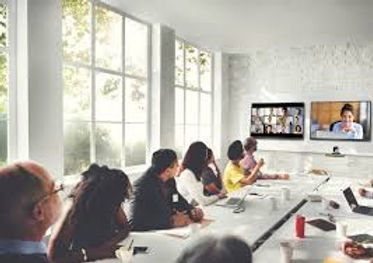 Business leaders chatting via Zoom