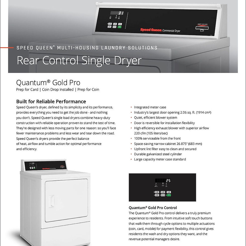 Thumbnail: Speed Queen SDENYRGS176TW01 27 Inch Commercial Dryer Electric - Card Ready