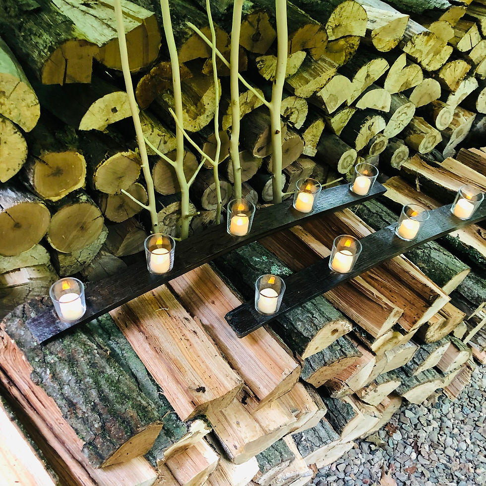 Thumbnail: Wine Barrel Stave Centerpiece $70 each