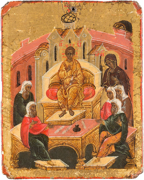 Seltenes Tabletka mit dem lehrenden Christus, Russland, um 1600