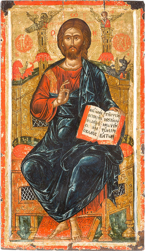 Monumentale Ikone mit Christus, Griechenland, Kreta, Ende 16. Jahrhundert