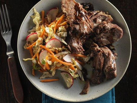 Slow-cooker Vietnamese Style Beef Pot Roast with Asian Slaw