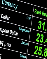 computer screen image of currency exchange rates