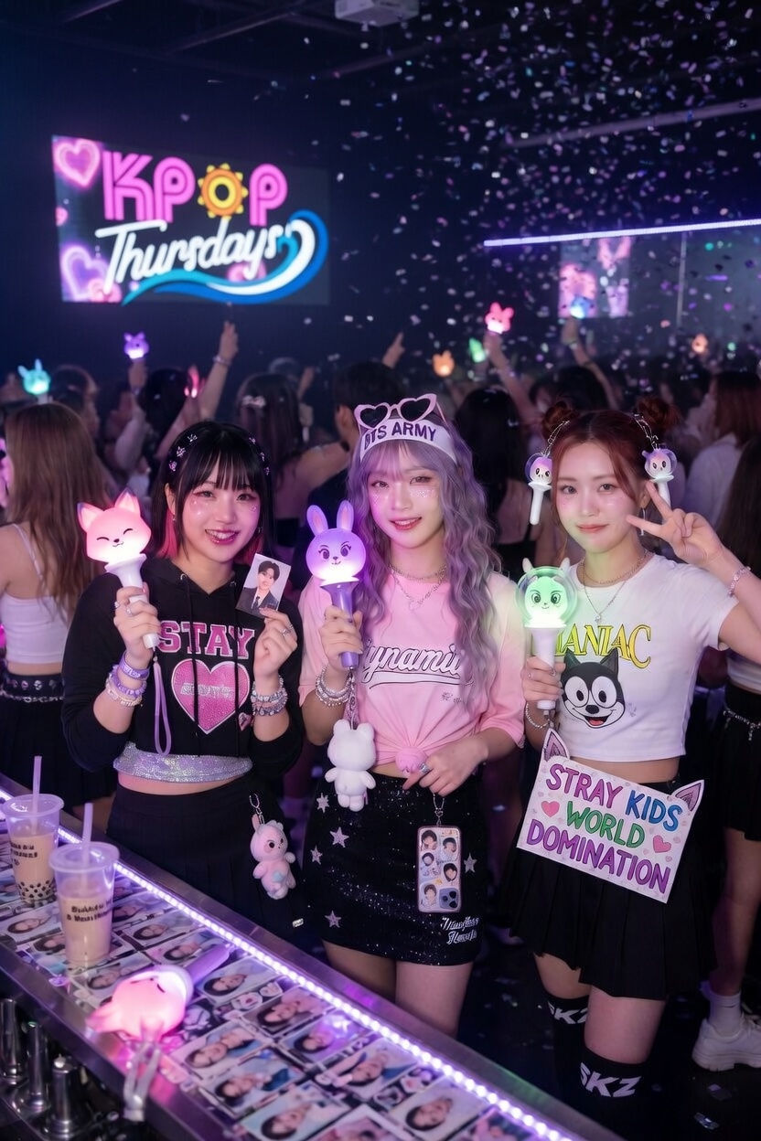 Three KPOP lovers at Celebrities Nightclub