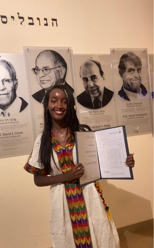 Gebby receiving her Hebrew University diploma