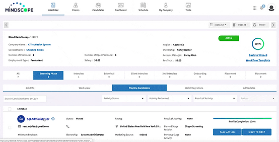Applicant Tracking System and CRM Example