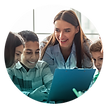 teacher instructing students