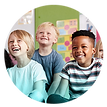 Three students smiling