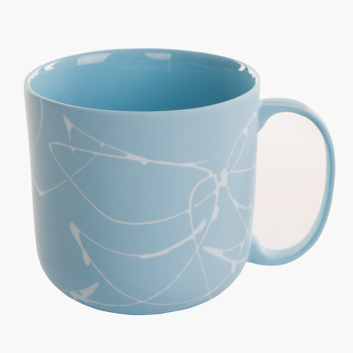 Miniaturbild: eingefärbtes Porzellan, Tasse, Kaffeetasse, Bonechina Porzellan, Blautöne