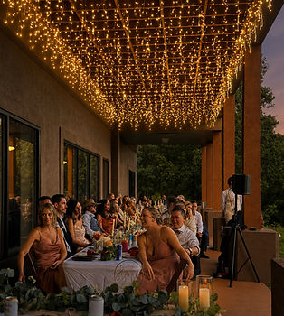 Fairy light, Destination wedding venue with mountain and lake view near nashville and knox