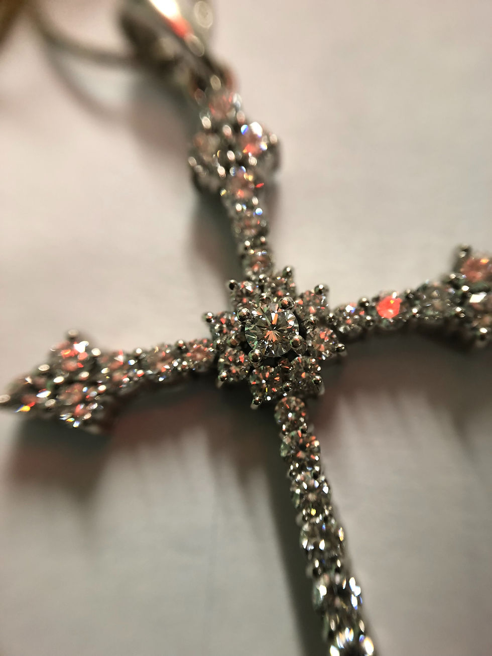 Thumbnail: Diamond cross pendant with VS H color Diamonds 