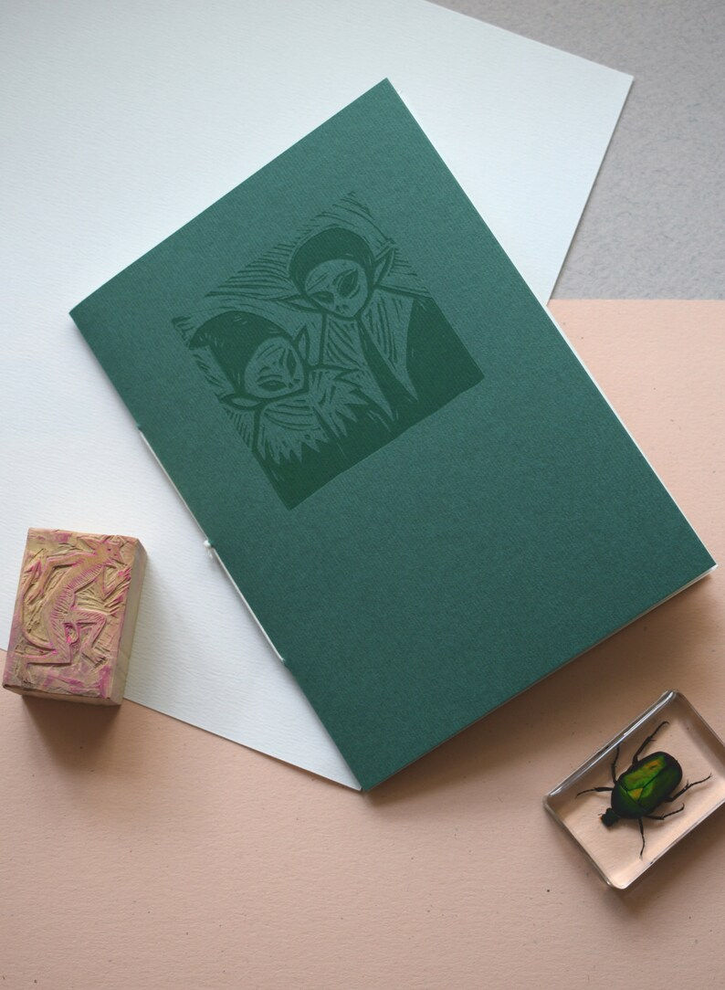 The Green Children of Woolpit - LTD Edition Linocut & Letterpress Printed Artist