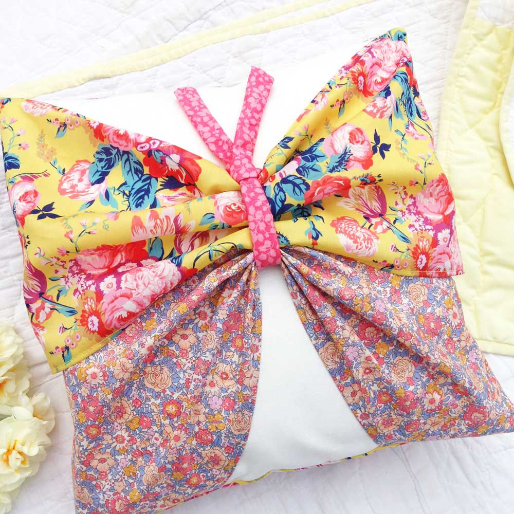 Liberty Tana Lawn® Birdwing Butterfly Cushion Kit in Yellow and Peach