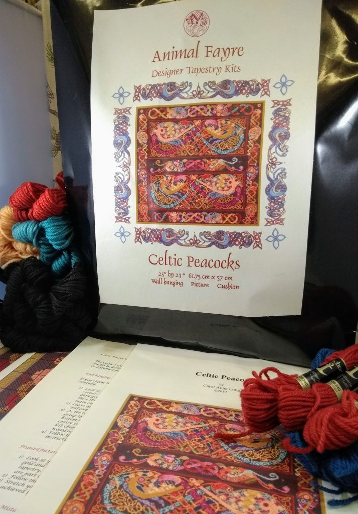 Thumbnail: Celtic Peacocks Tapestry Hanging Kit, Celtic Peacocks Tapestry Cushion Kit,