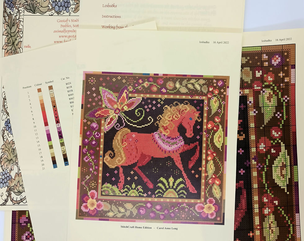 Thumbnail: Horse Tapestry Cushion Kit, Horse Tapestry Hanging Kit, Russian Folk Art Kit