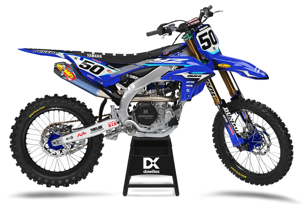 Kit grafiche Yamaha YZF blu e nero personalizzato DAWILTEX