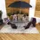 Thumbnail: 6 Person Garden Furniture Patio Set Table, 6 Chairs & Parasol