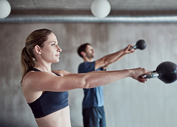Séance d'entraînement kettlebell