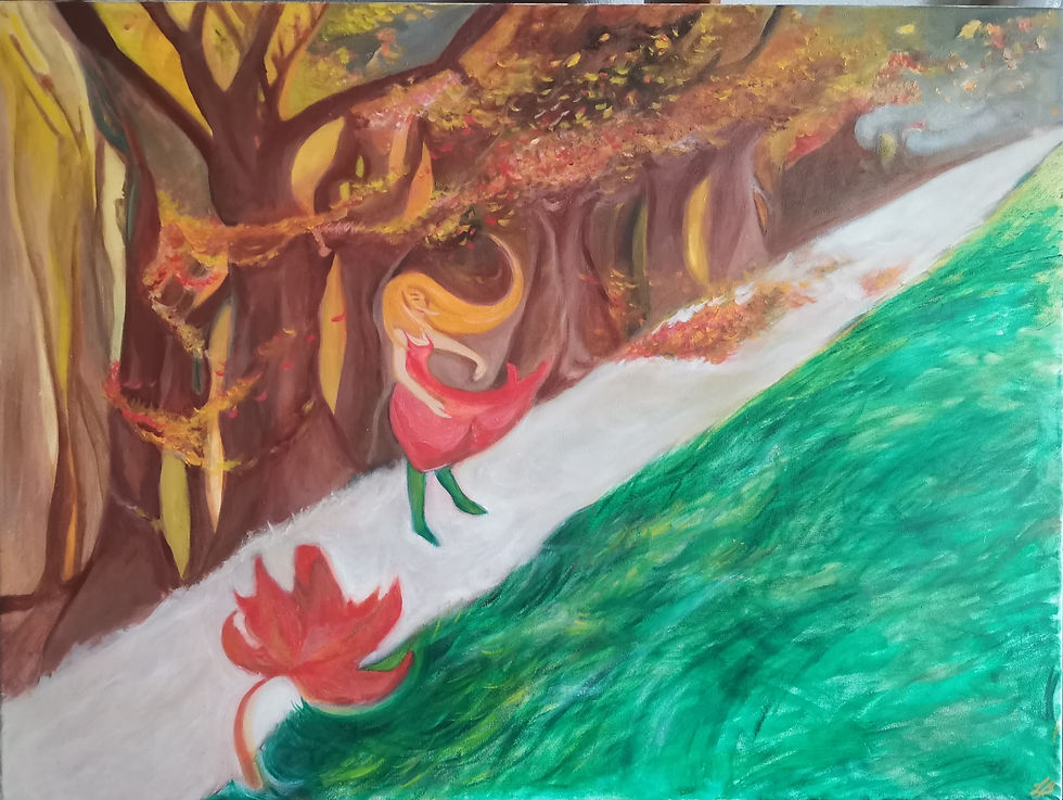 Vent d'Automne, Huile sur toile, 80 x 60 cm