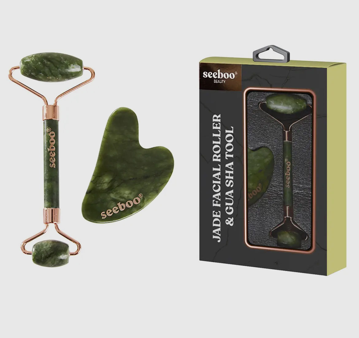 Jade Facial Roller & Gua Sha Tool